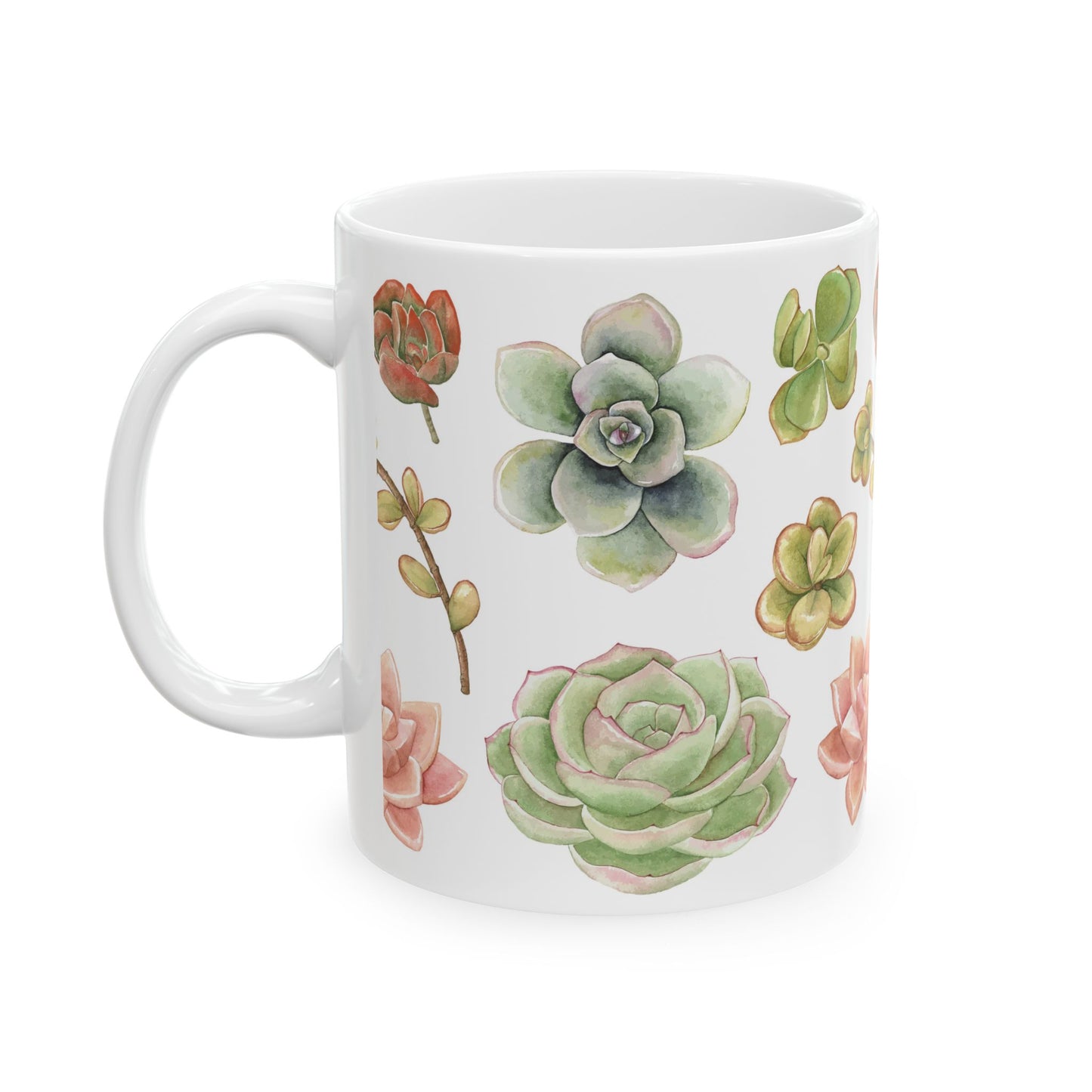 "Succulents" Ceramic Mug, (11oz, 15oz)
