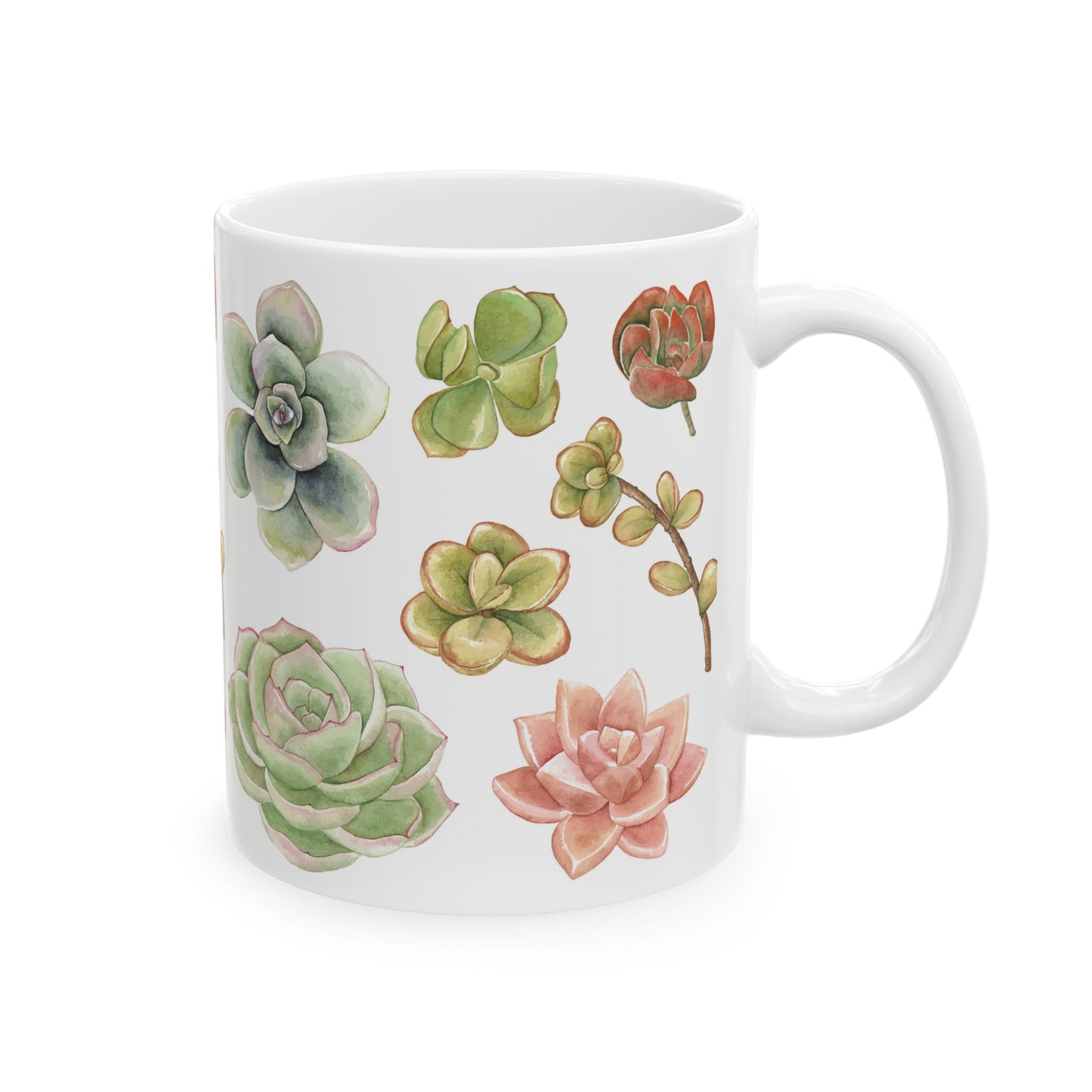 "Succulents" Ceramic Mug, (11oz, 15oz)