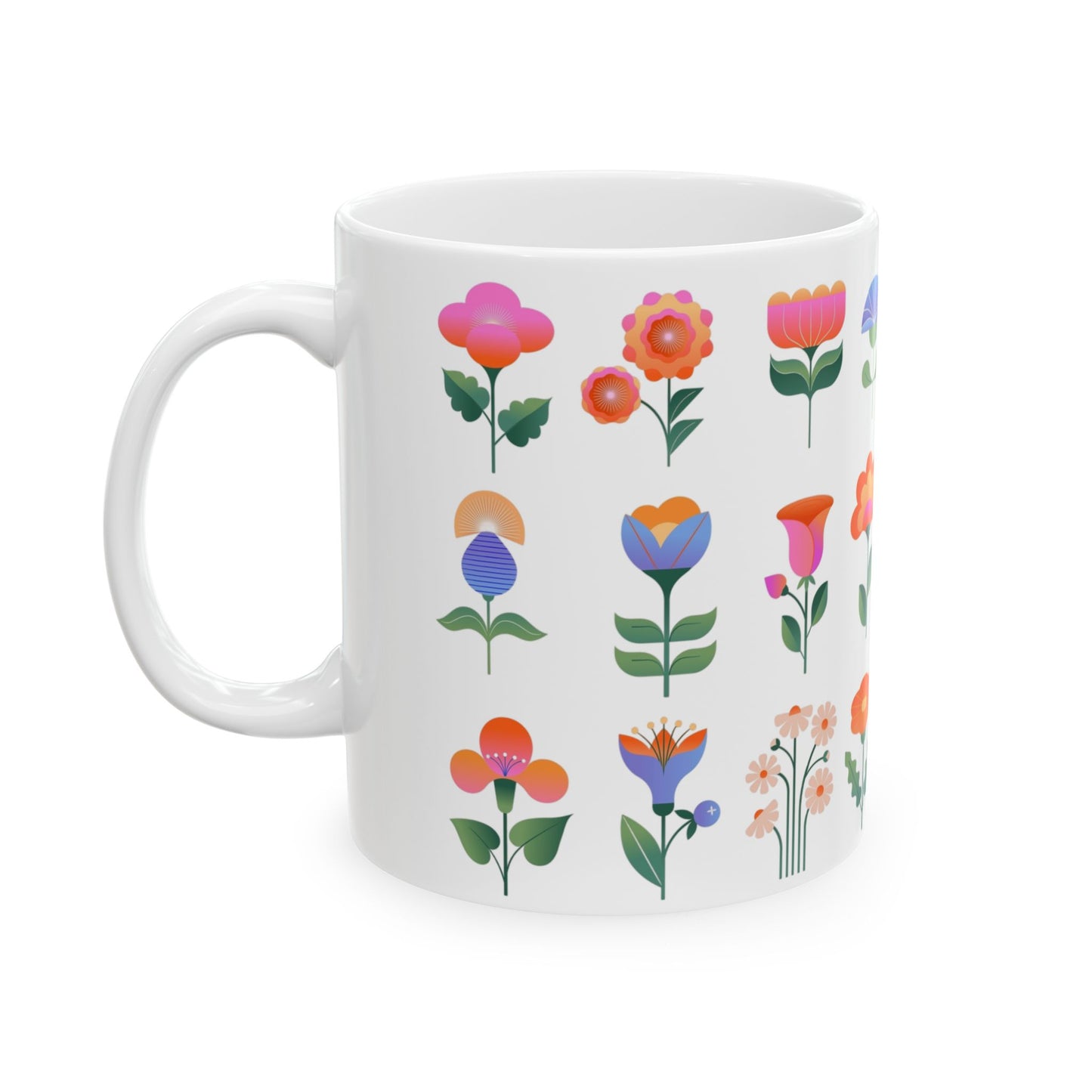 "Blooms" Ceramic Mug, (11oz, 15oz)