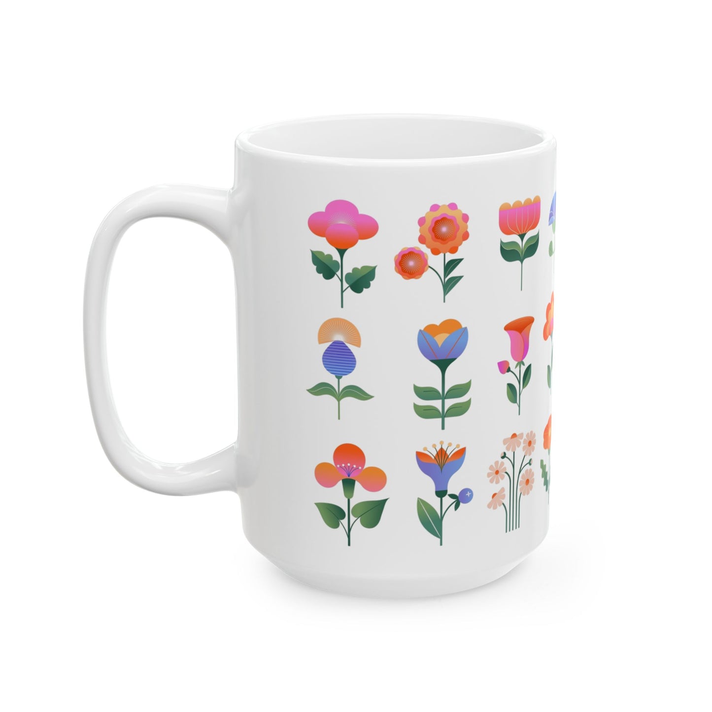 "Blooms" Ceramic Mug, (11oz, 15oz)