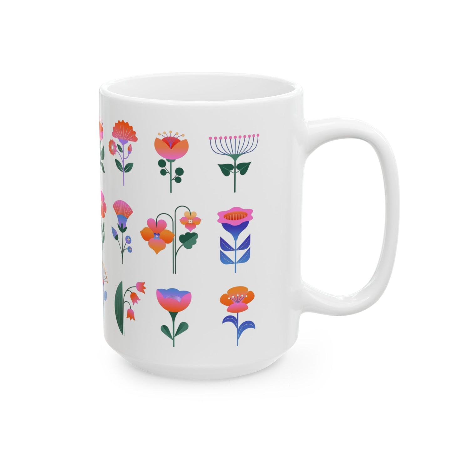 "Blooms" Ceramic Mug, (11oz, 15oz)