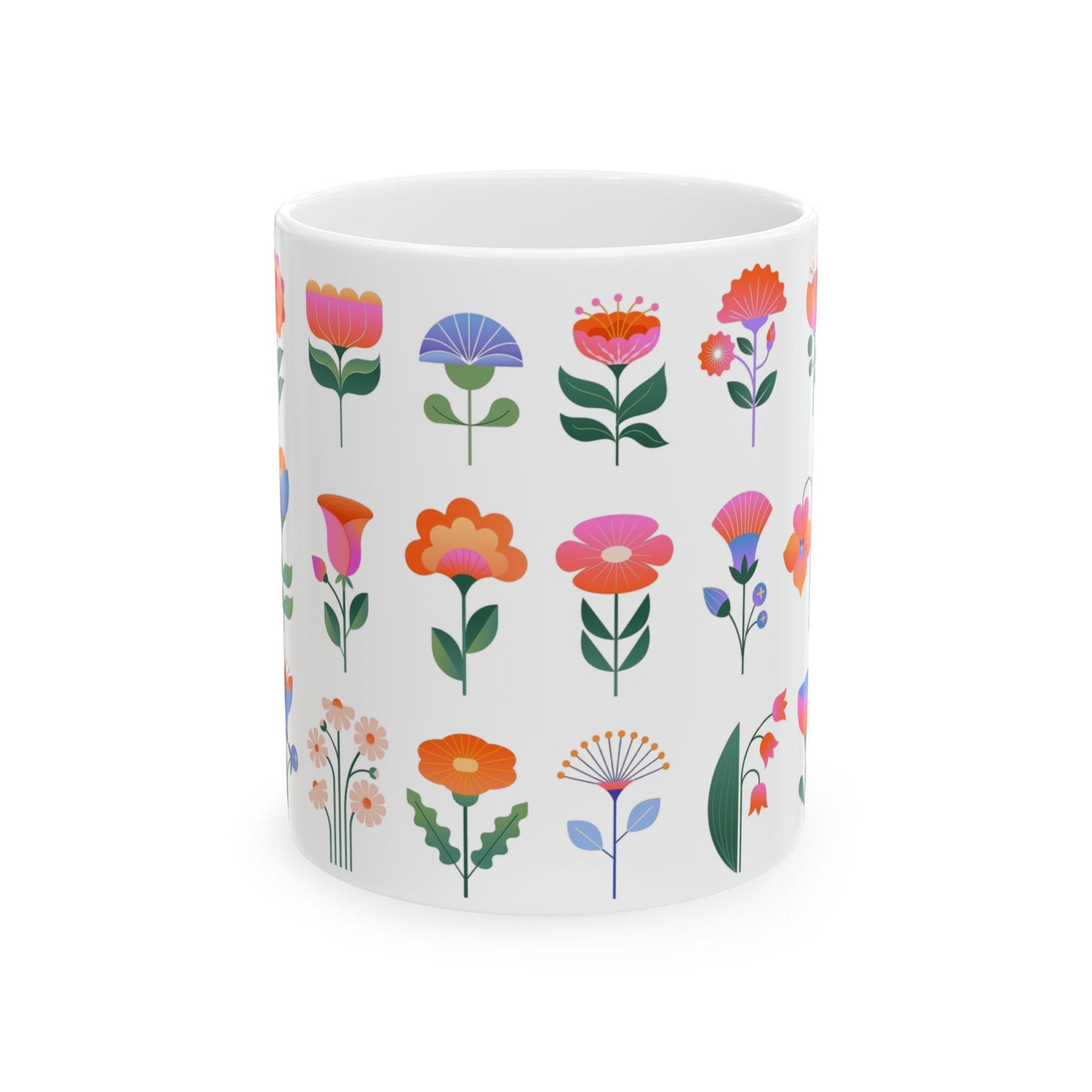 "Blooms" Ceramic Mug, (11oz, 15oz)