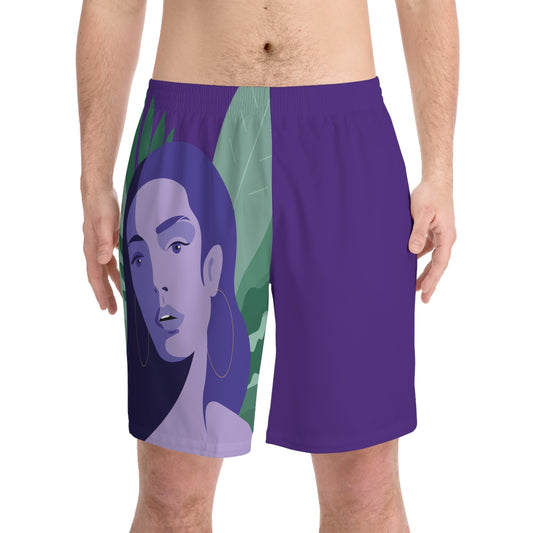 Men's Elastic Beach Shorts: 'Femme Fatal'