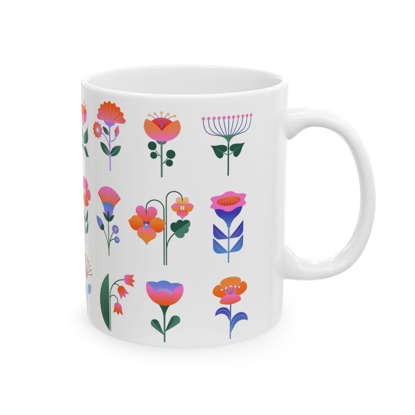 "Blooms" Ceramic Mug, (11oz, 15oz)