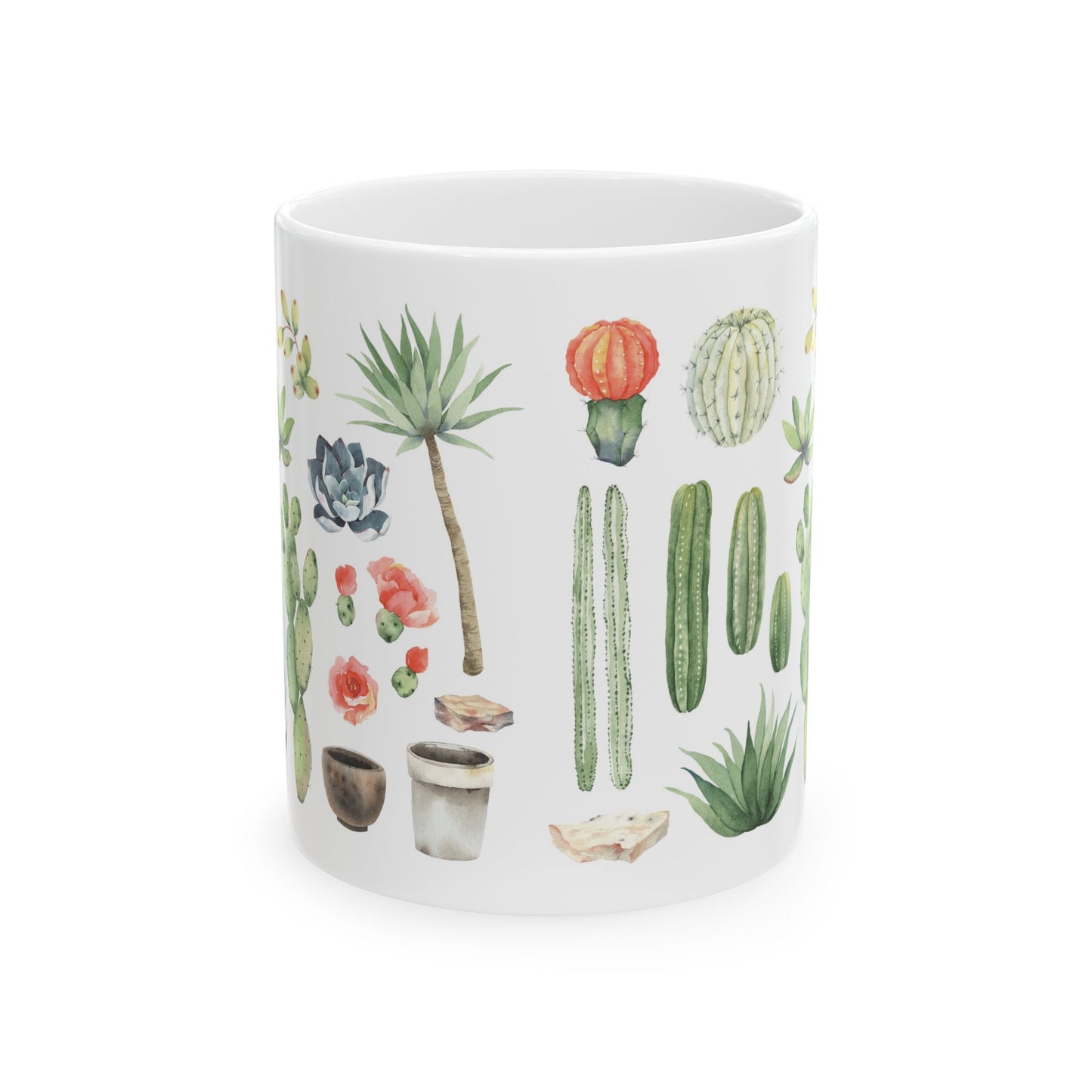 "Cacti" Ceramic Mug, (11oz, 15oz)