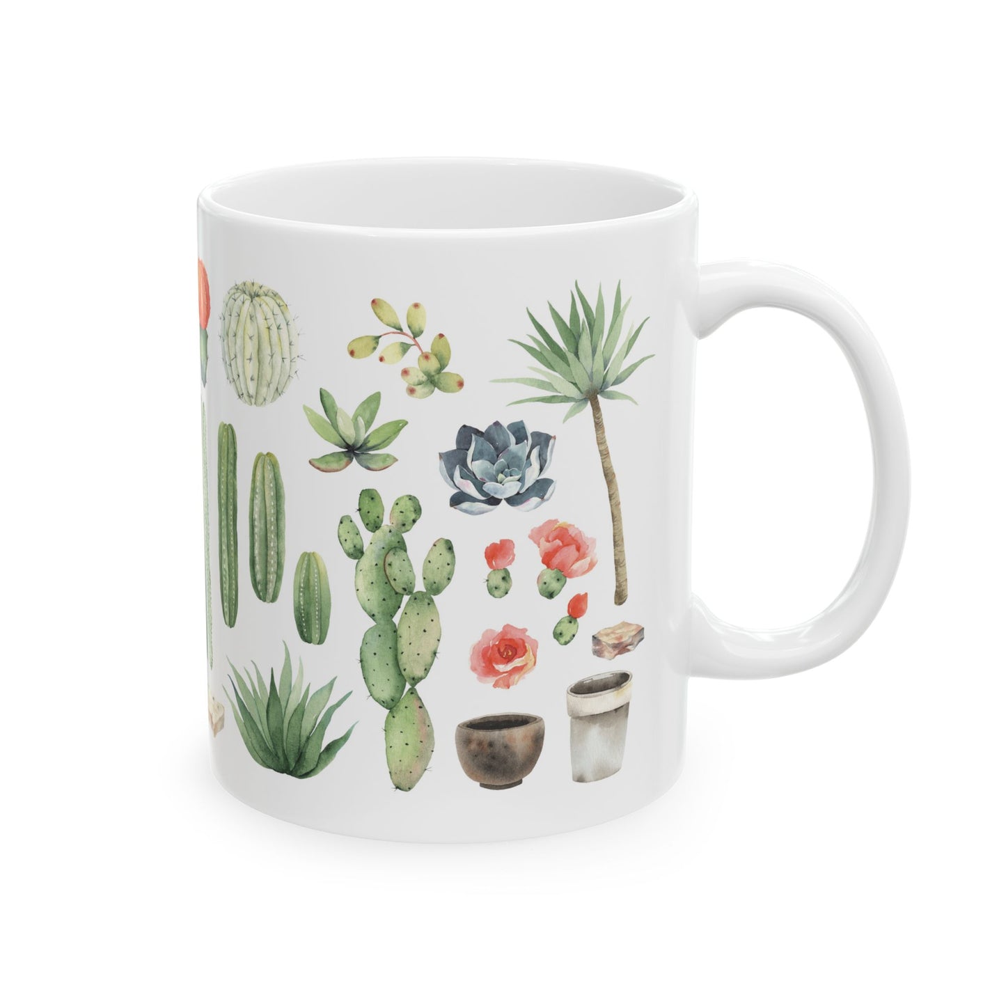 "Cacti" Ceramic Mug, (11oz, 15oz)